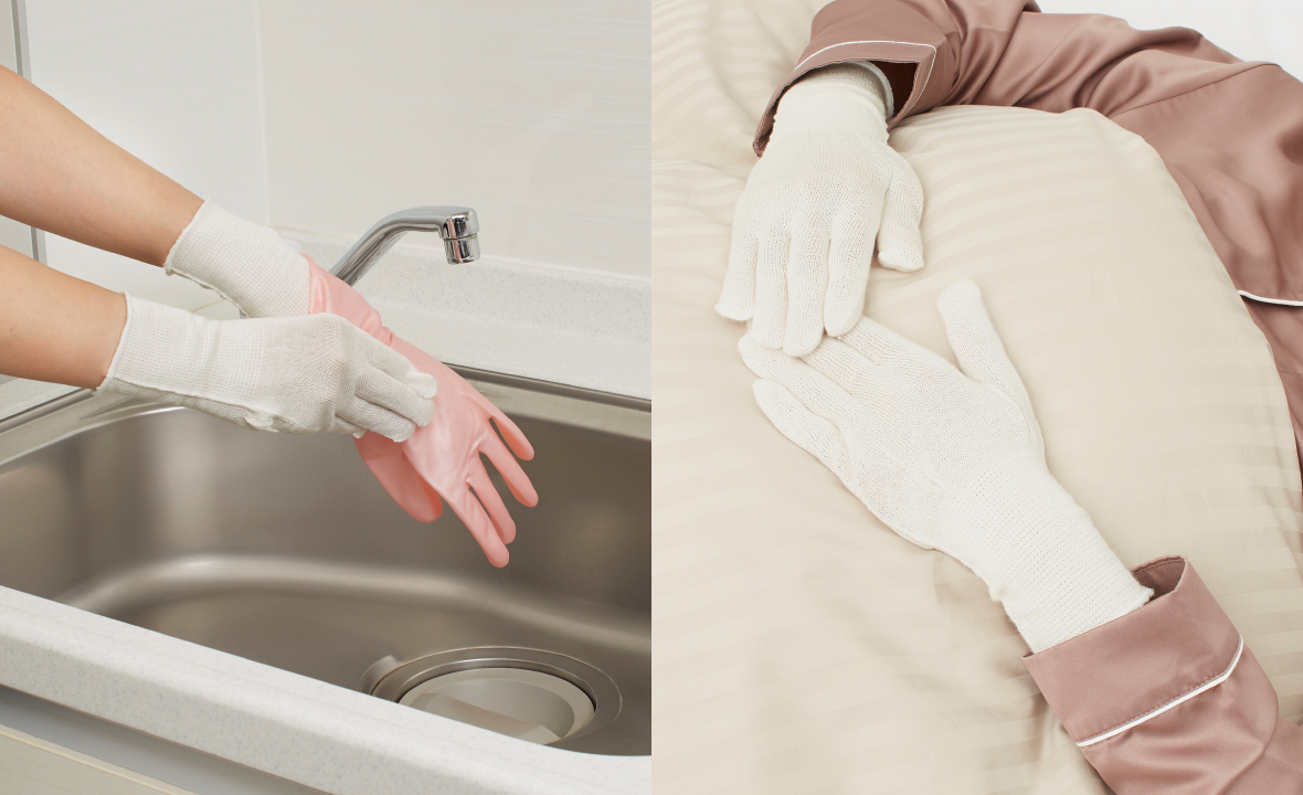 エステー ファミリー プリマ ビニール手袋 掃除 洗濯 食器洗い用 Mサイズ パールロゼ 1双入 - 3