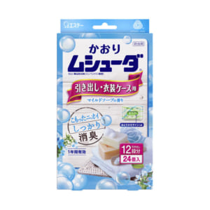 かおりムシューダ 1年間有効 引き出し・衣装ケース用 マイルドソープの香り 24個入