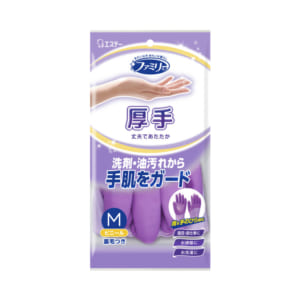 ファミリービニール中厚手 指先強化（M ピンク） | 家庭用手袋（ゴム