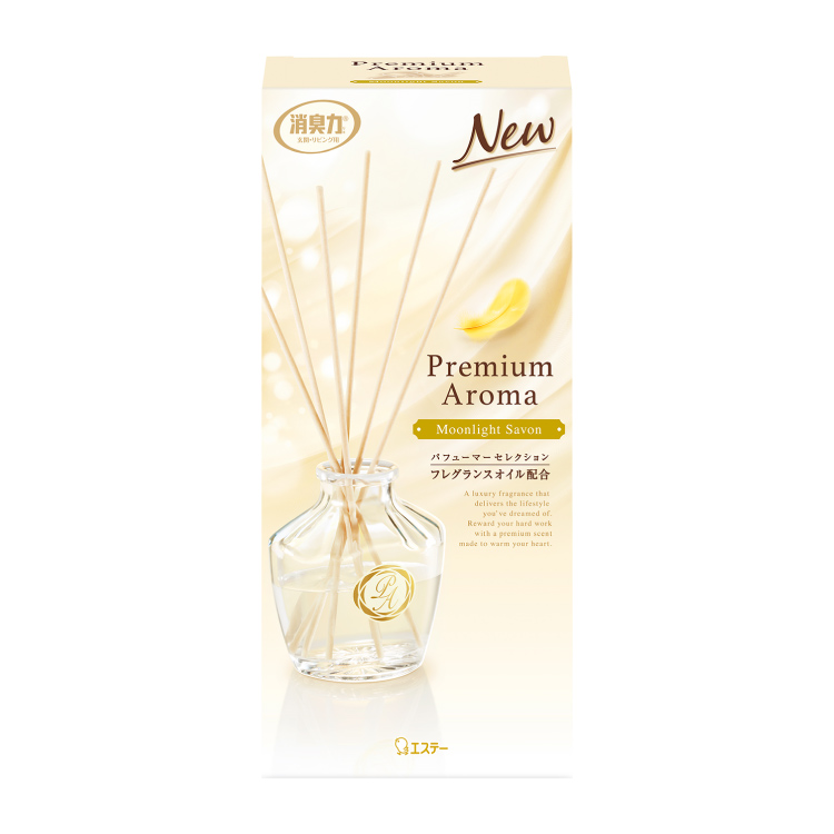 玄関・リビング用 消臭力 Premium Aroma Stick（プレミアムアロマ スティック）（本体 ムーンライトシャボン） | 消臭剤・芳香剤 |  製品サイト | エステー株式会社