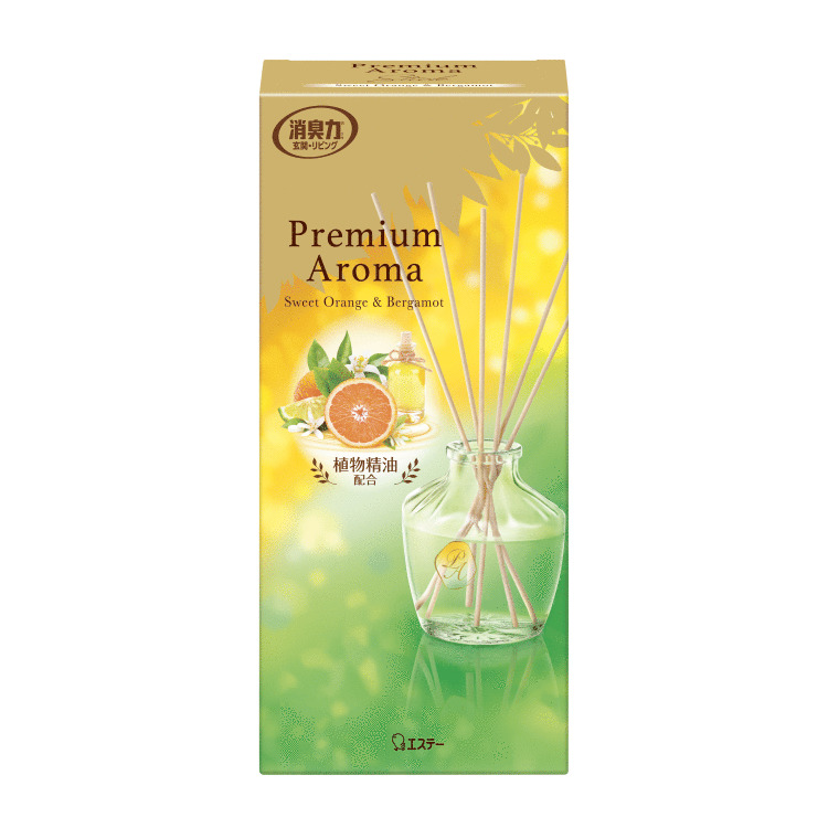 玄関・リビング用 消臭力 Premium Aroma Stick（プレミアムアロマ スティック）本体　スイートオレンジ＆ベルガモット