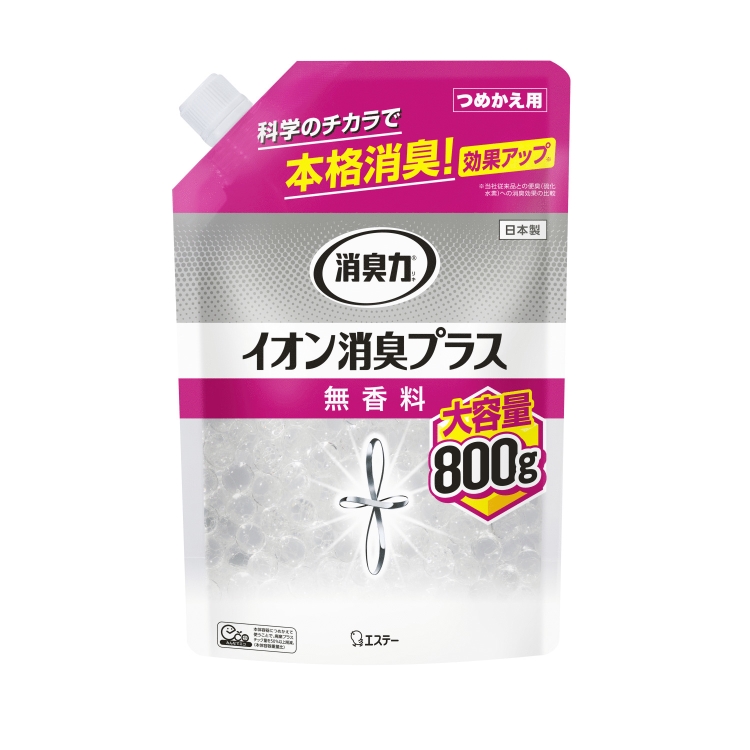 消臭力 クリアビーズ イオン消臭プラス大容量 つめかえ 無香料 800g