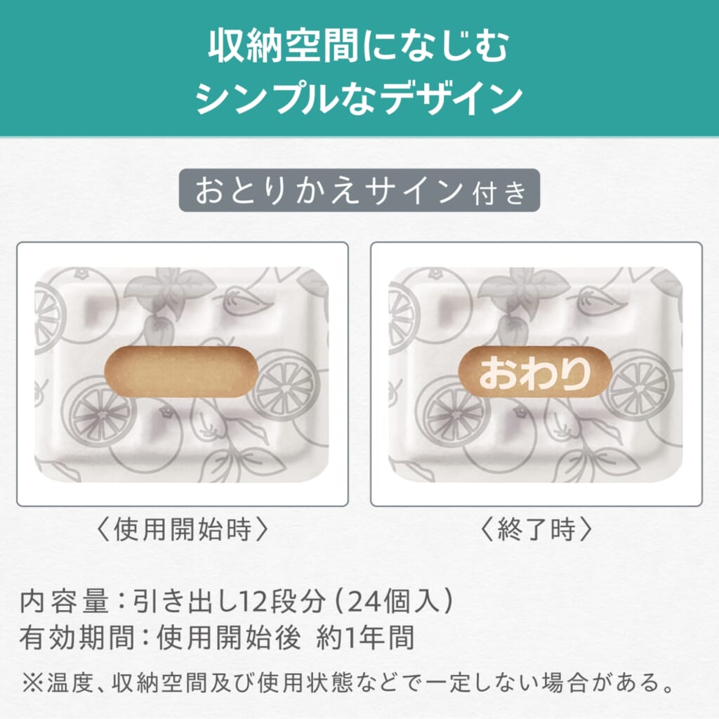 ムシューダ NOTE 引き出し・衣装ケース用 24個入 ペパーミント＆ベルガモット