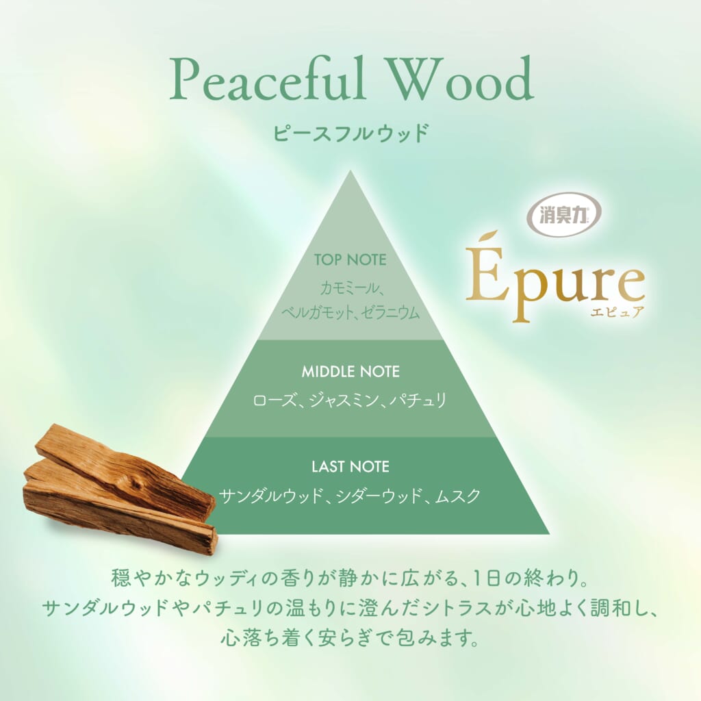 消臭力 Épure 玄関・リビング用 Stick 本体 ピースフルウッド